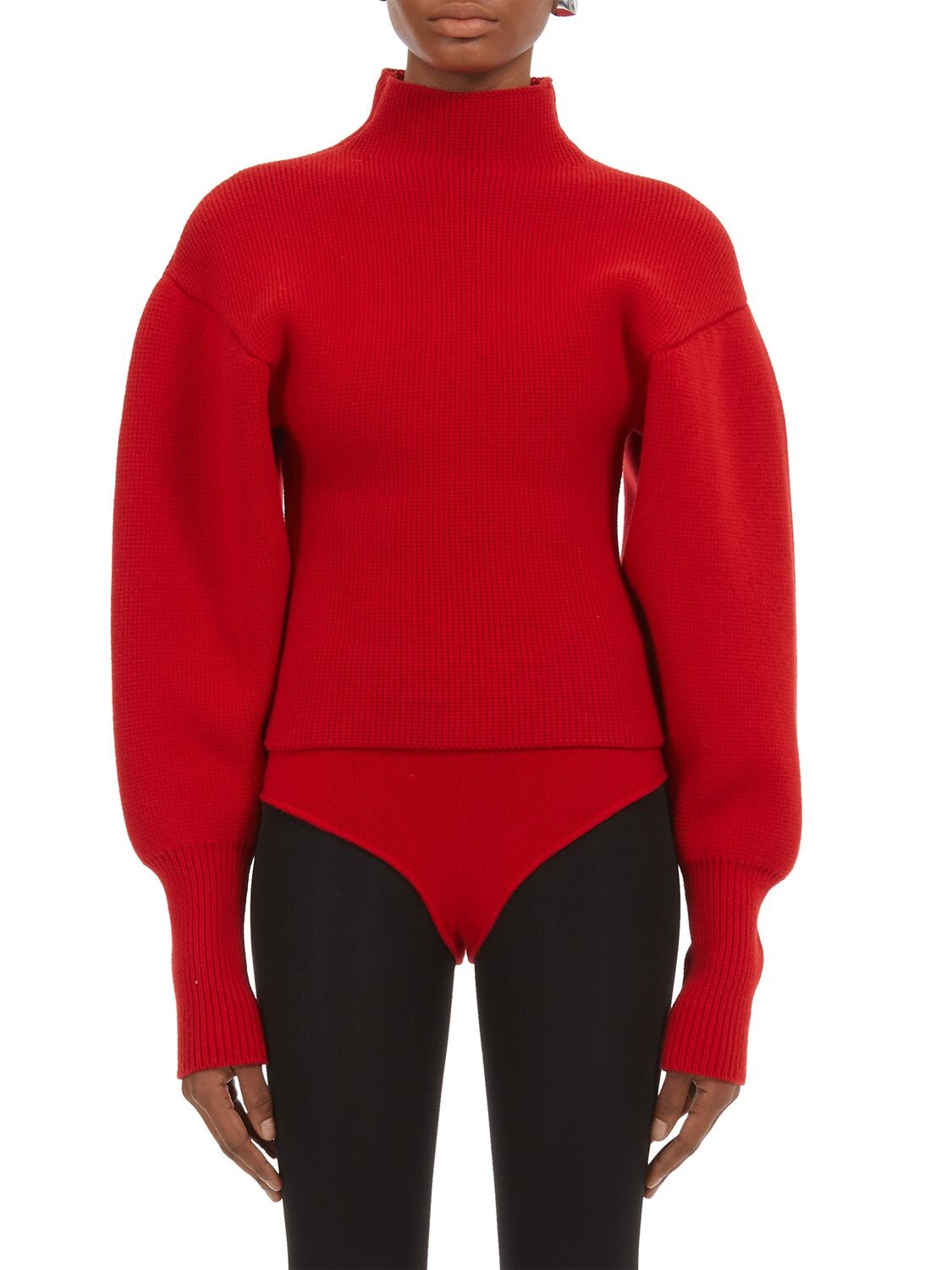 Ferragamo Cashmere Blend Turtleneck Sweater In Red