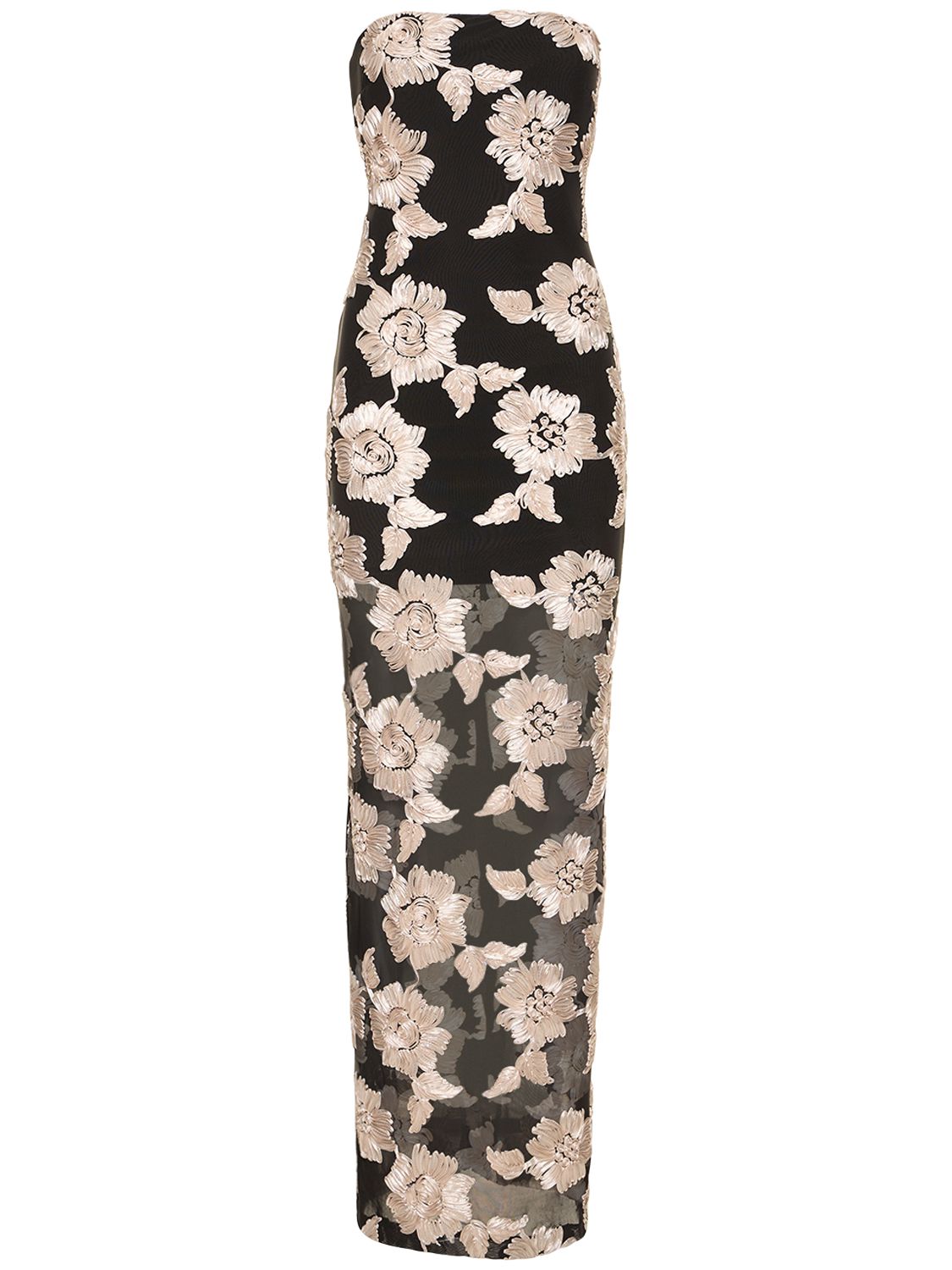rotate flower mesh tube dress ROTATE Flower Mesh Tube Dress (OTA1136893042) - Maxi dresses