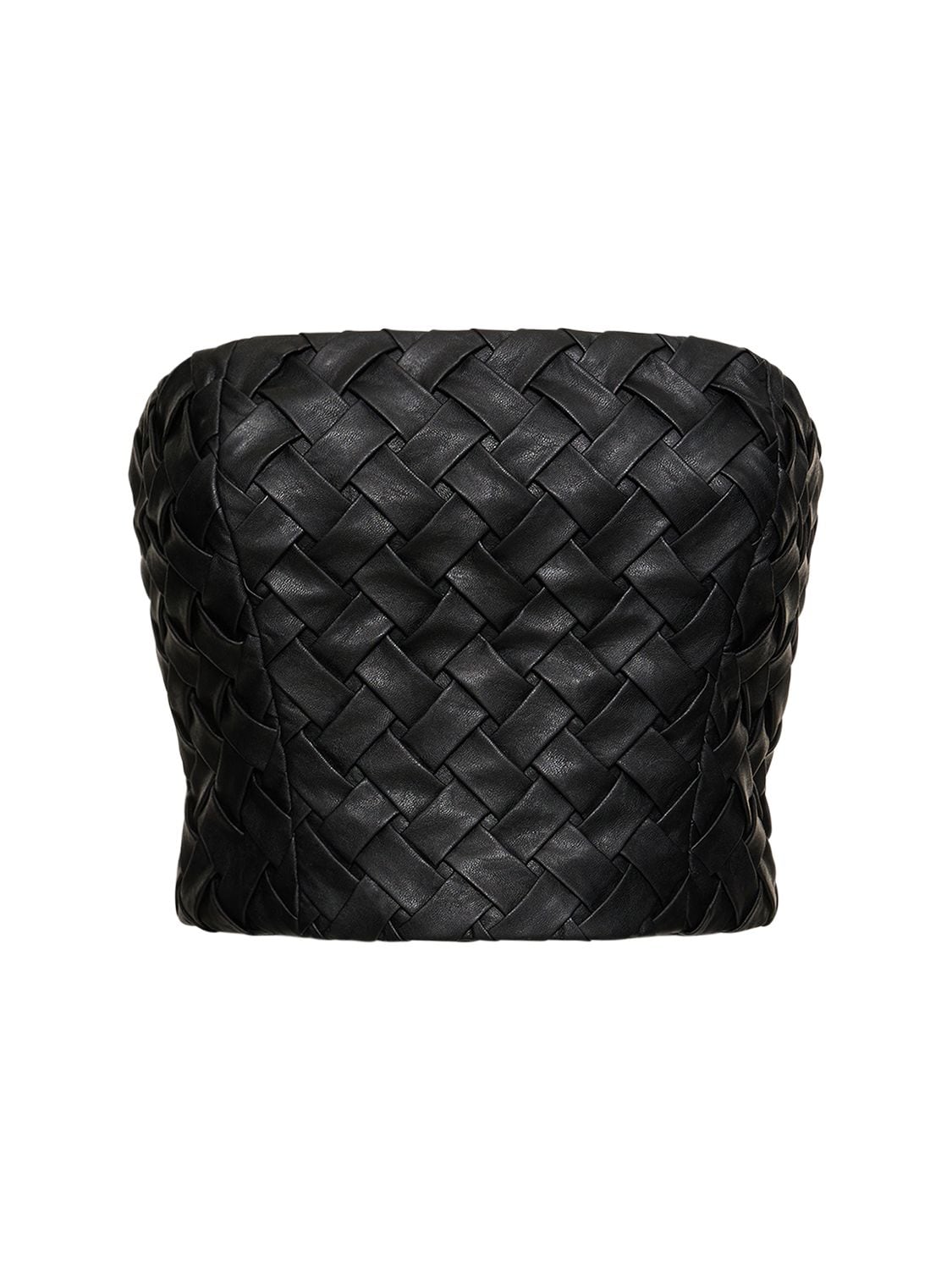 Shop Rotate Birger Christensen Braided Corset Crop Top In Black