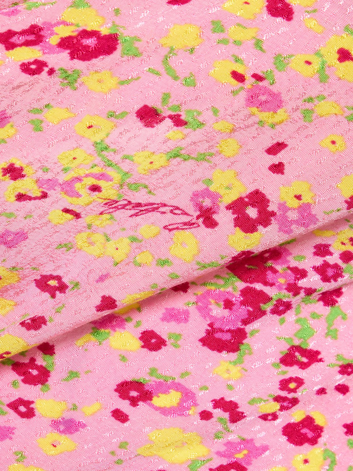Rotate Birger Christensen Floral Print Viscose Slip Top In Pink,multi
