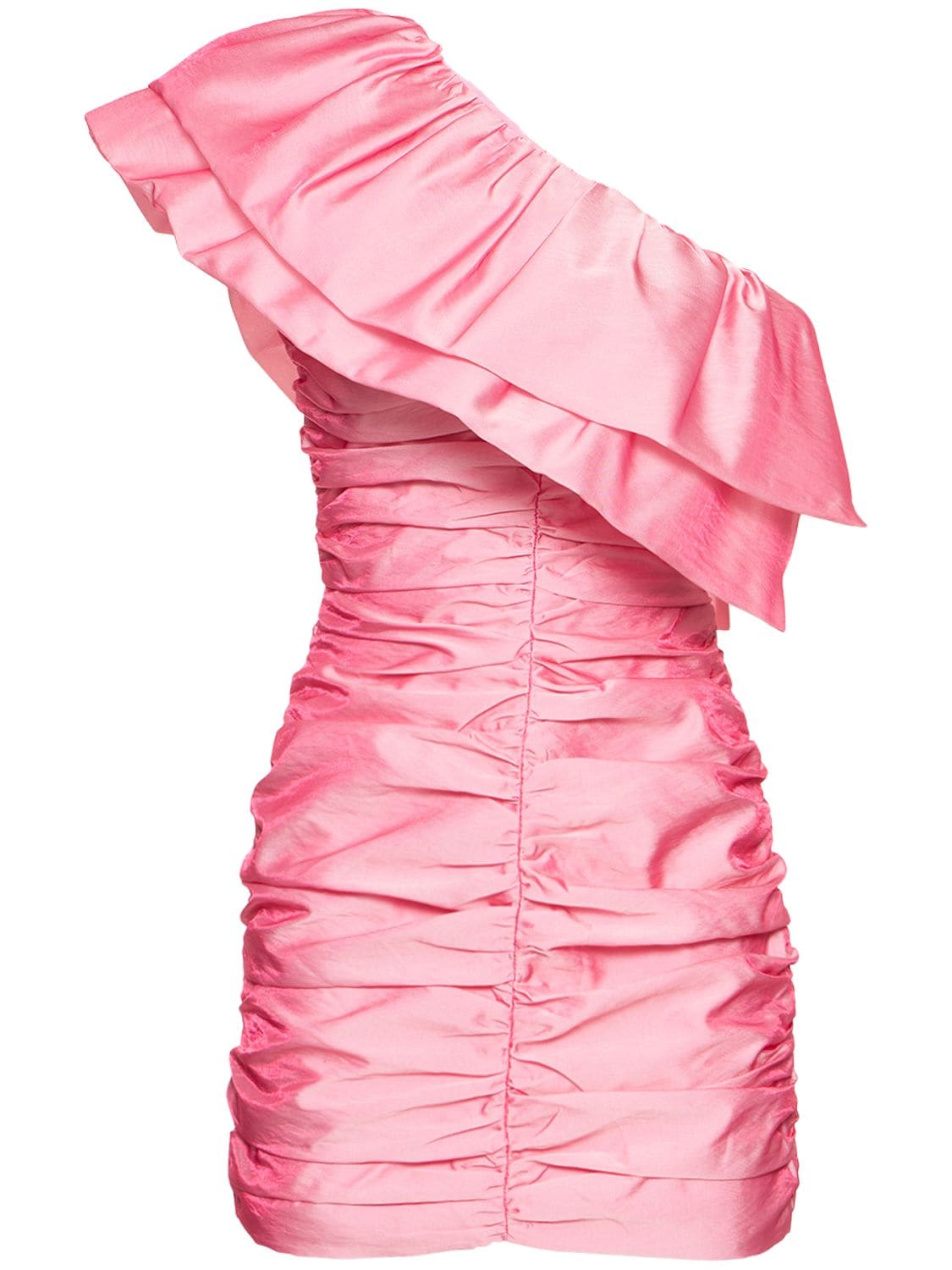 One-shoulder Ruffled Viscose Mini Dress – WOMEN > CLOTHING > DRESSES