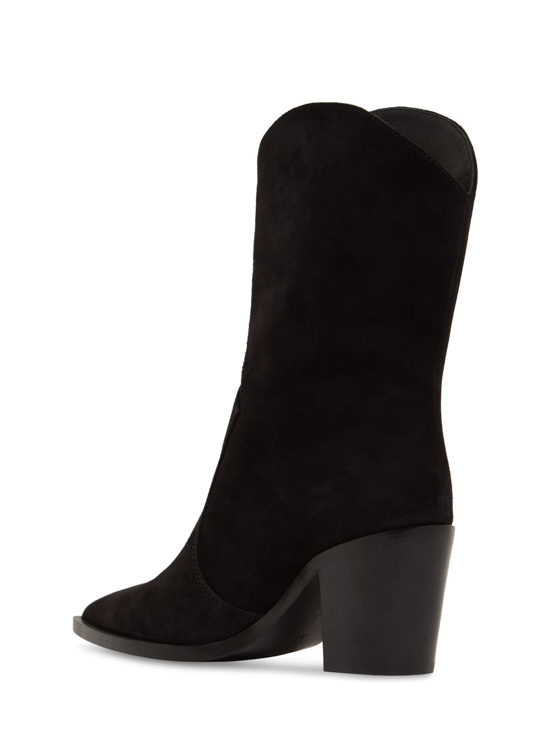 Shop Gianvito Rossi 70mm Denver Suede Cowboy Boots In Black