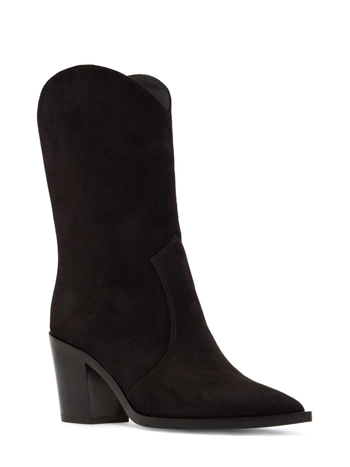 Shop Gianvito Rossi 70mm Denver Suede Cowboy Boots In Black