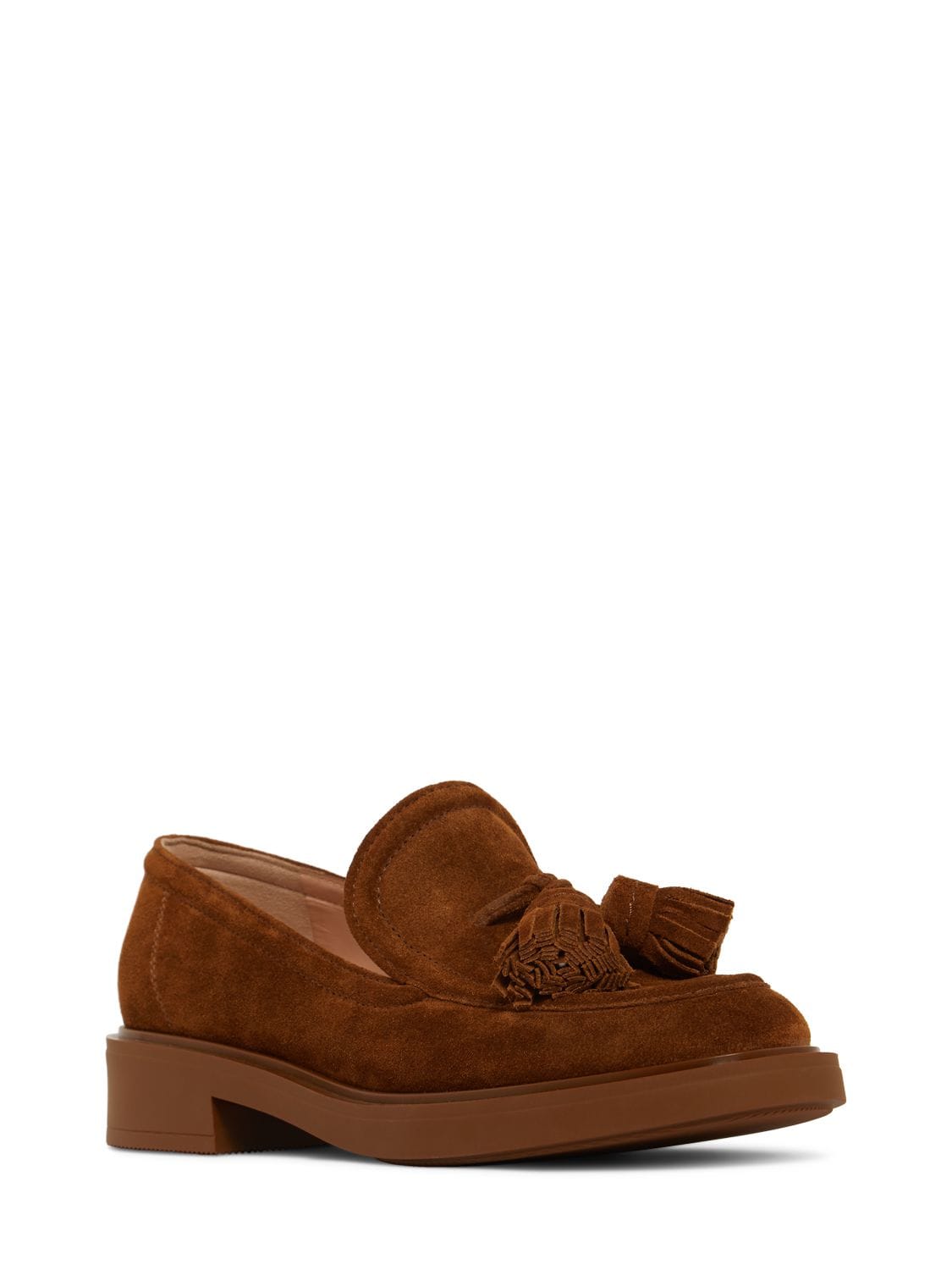 Shop Gianvito Rossi 20mm Suede Loafers In Brown