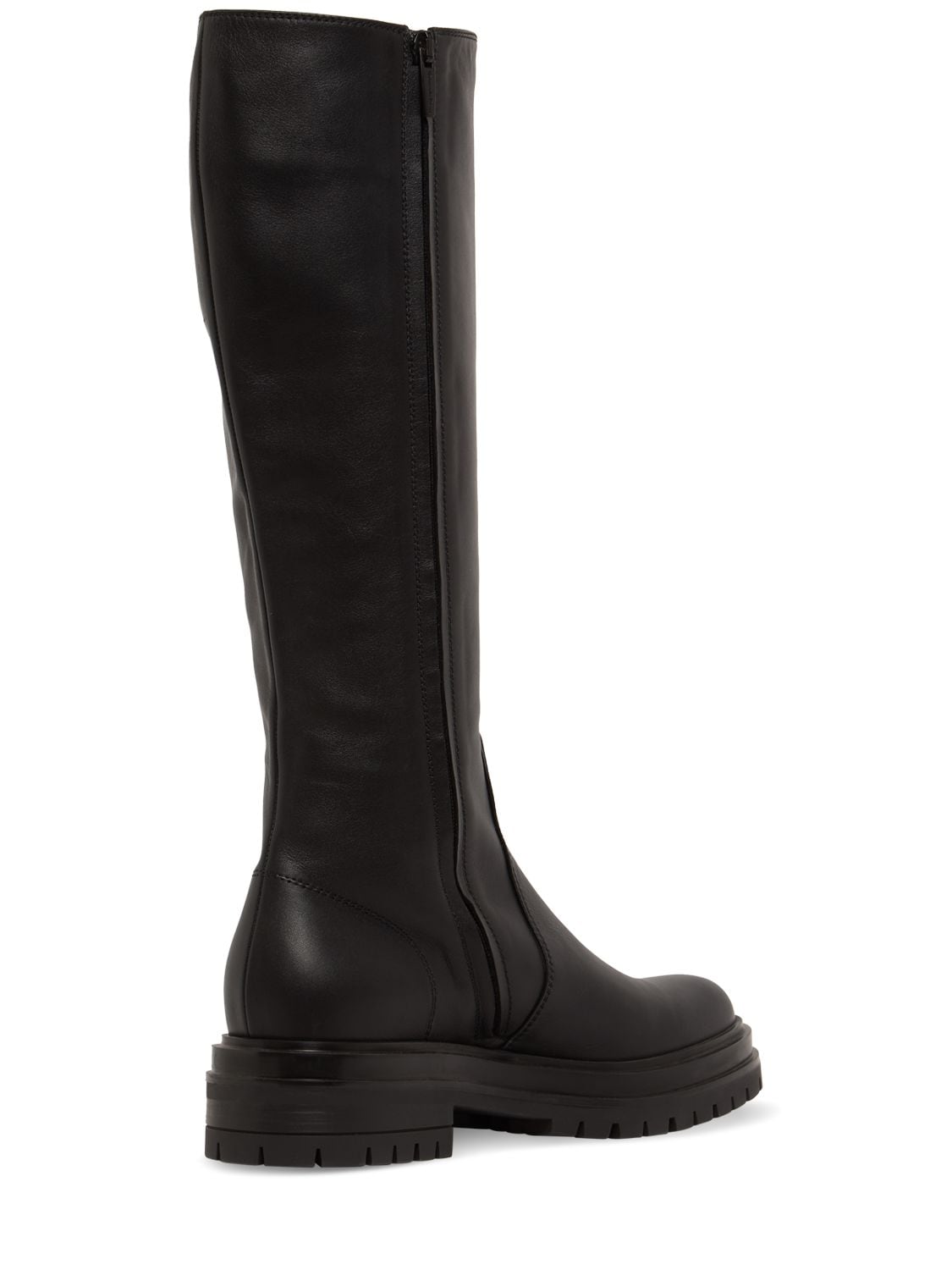 Shop Gianvito Rossi 20mm Rogue Leather Tall Boots In Black