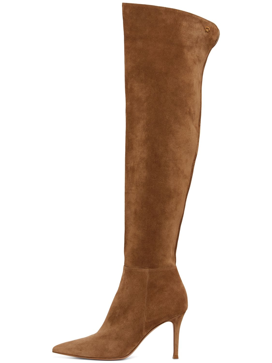 Gianvito Rossi 85mm Jules Suede Knee-high Boots In Tan