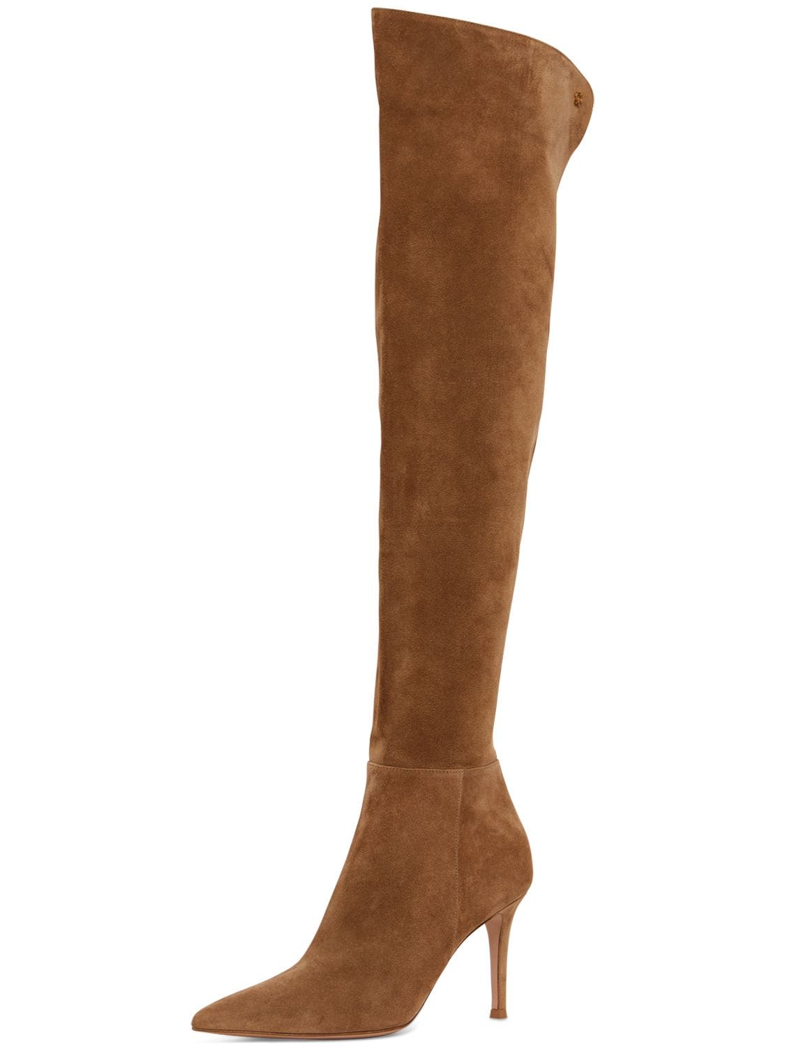 Shop Gianvito Rossi 85mm Jules Suede Knee-high Boots In Tan