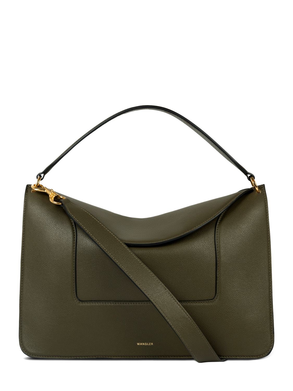 Shop Wandler Large Penelope Leather Shoulder Bag In Camouflage Crus