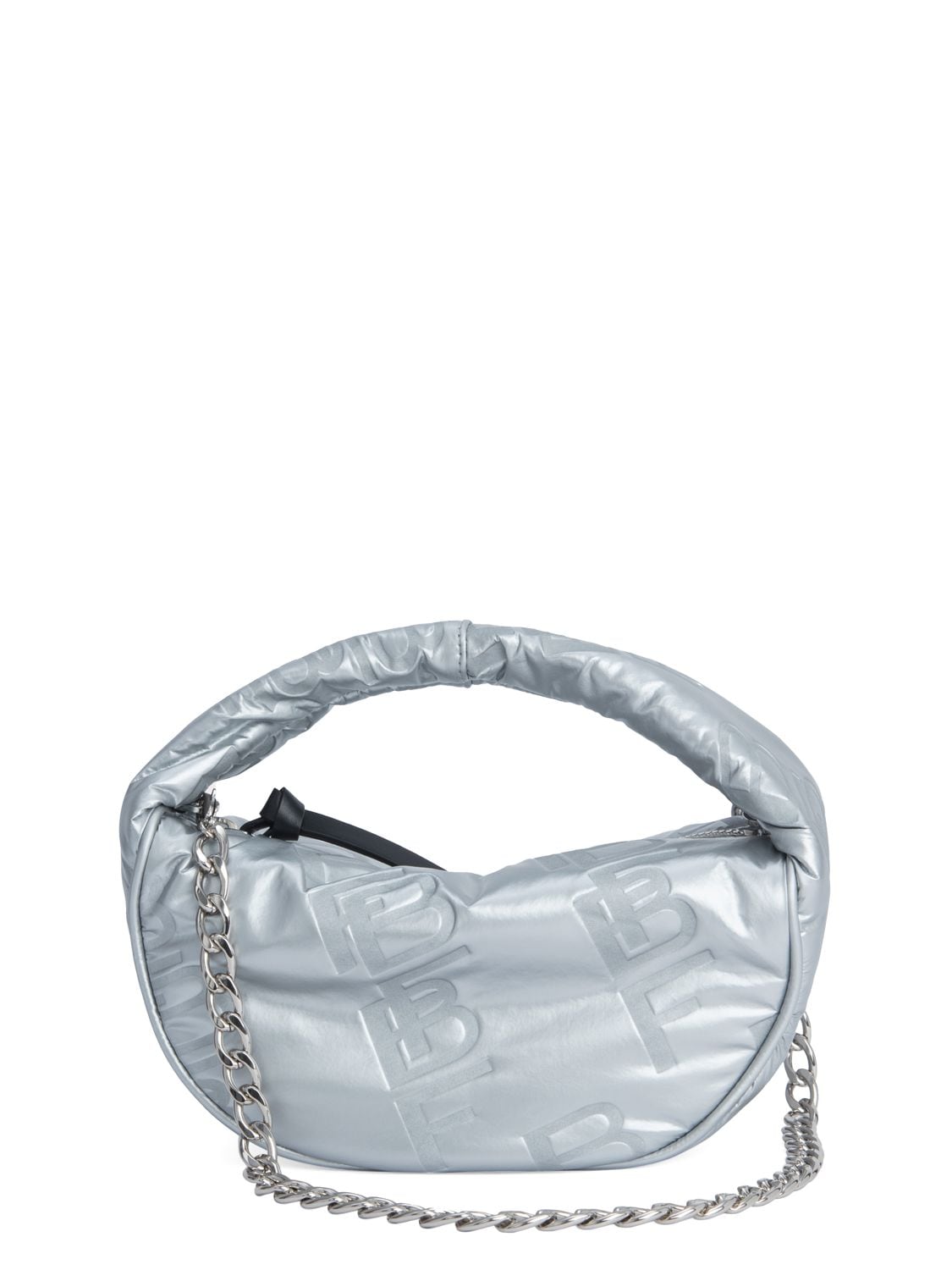 By Far Baby Cush Embossed Shellsuit Fabric Bag In Silver