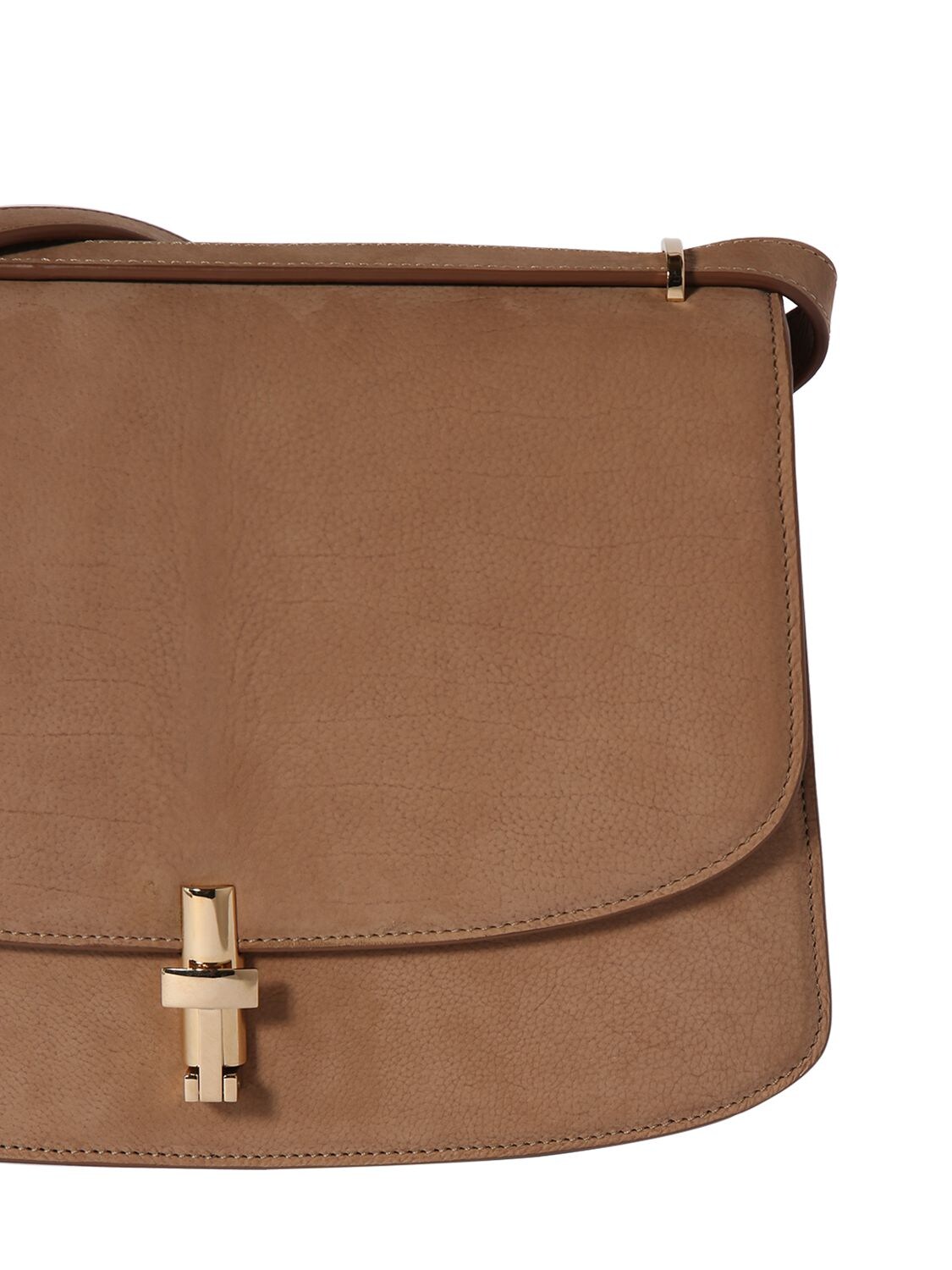 Shop The Row Sofia 10 Suede Shoulder Bag In Tundra Lg