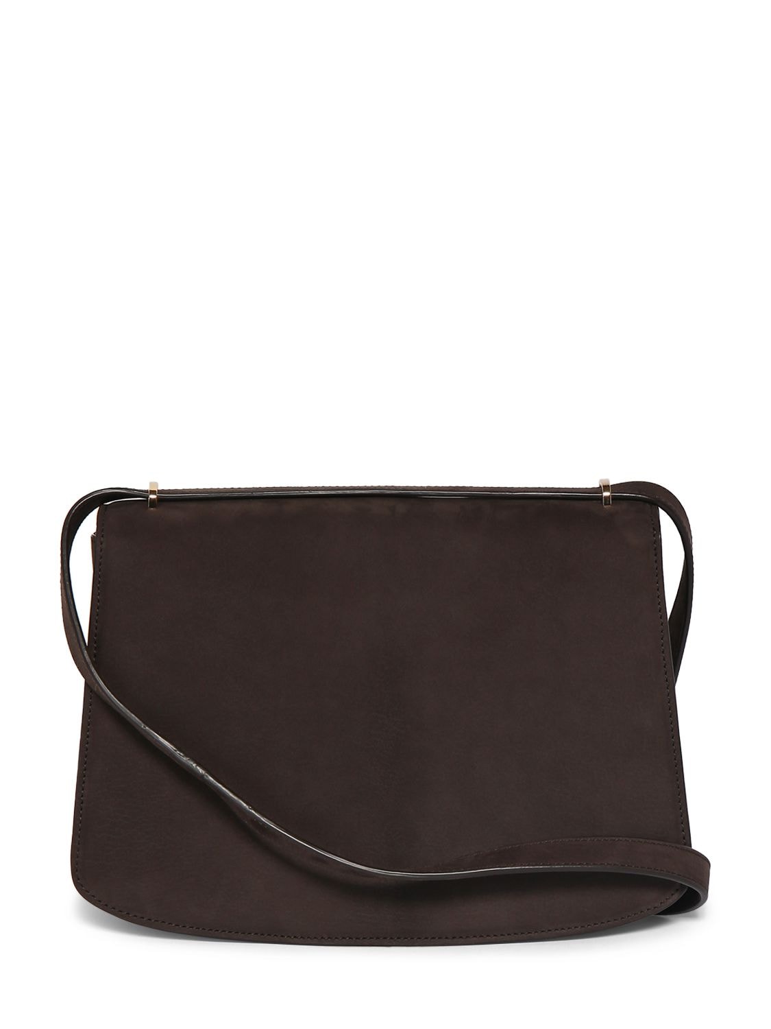 Shop The Row Sofia 10 Suede Shoulder Bag In Wood Brown Lg