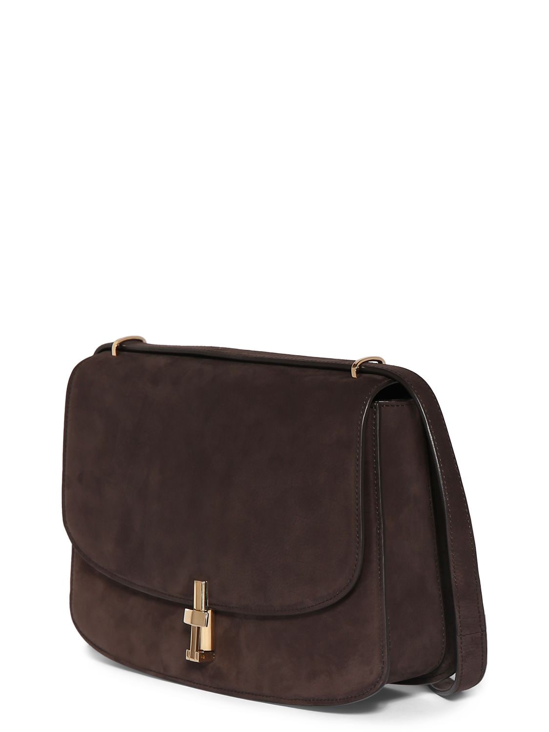 The Row Sofia 10 Suede Shoulder Bag In Wood Brown Lg