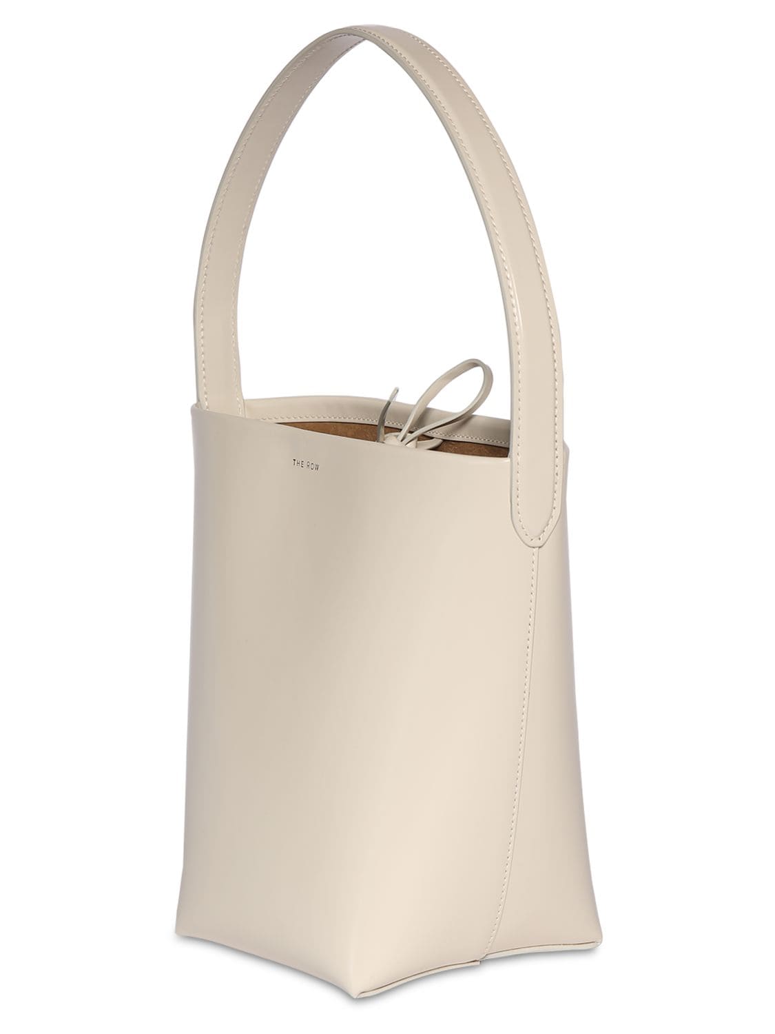 Shop The Row Small N/s Park Shiny Leather Tote Bag In Ivory Shg
