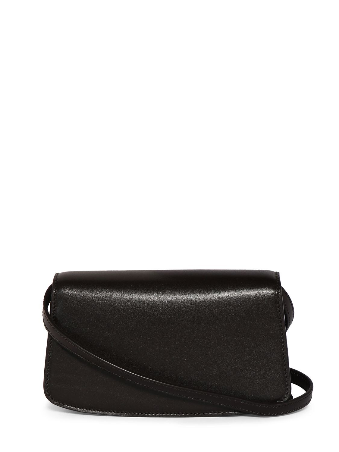 Shop The Row Sofia Leather Shoulder Bag In Dark Brown Shg