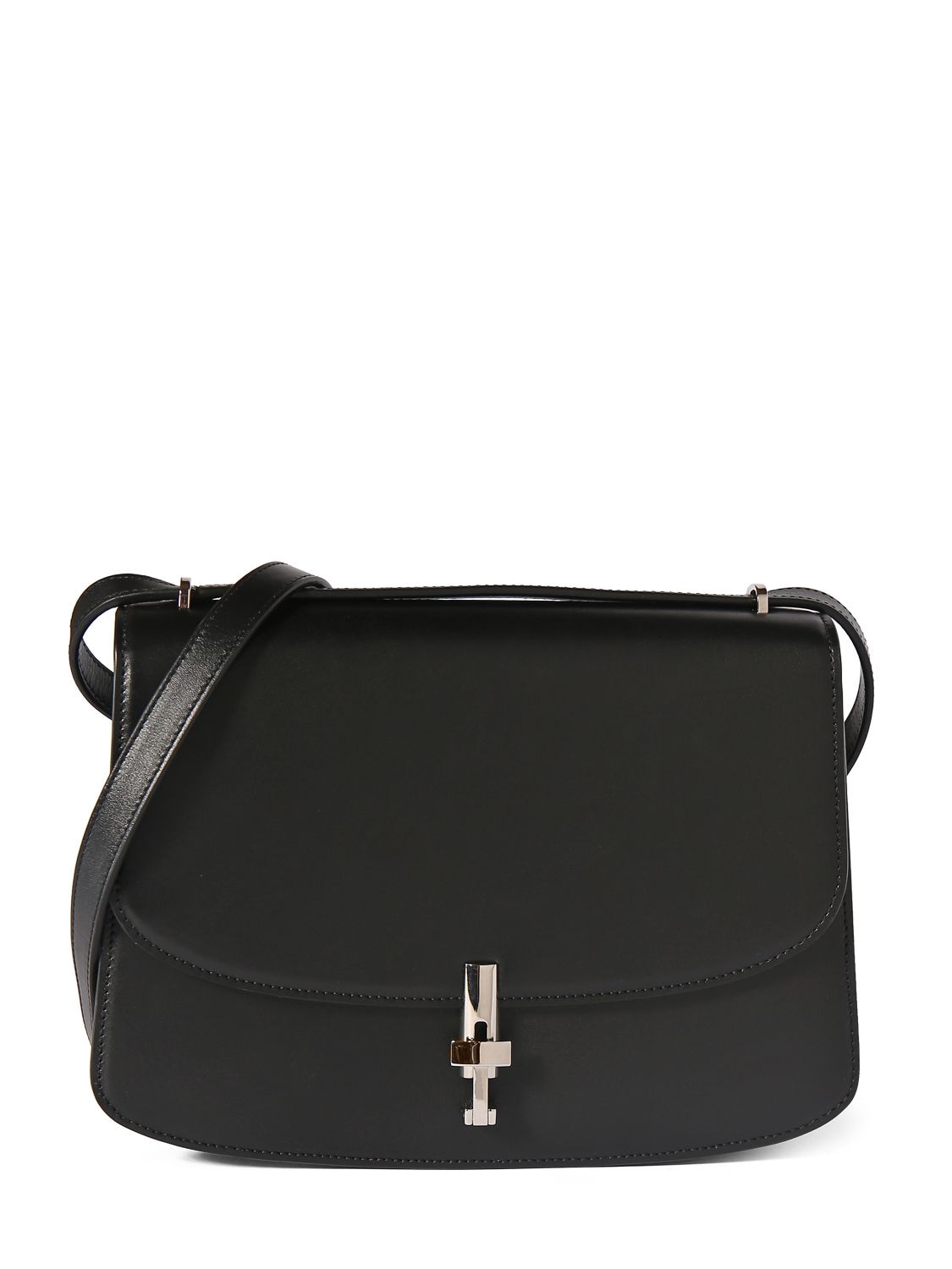 The Row Sofia 10 Leather Shoulder Bag In Black