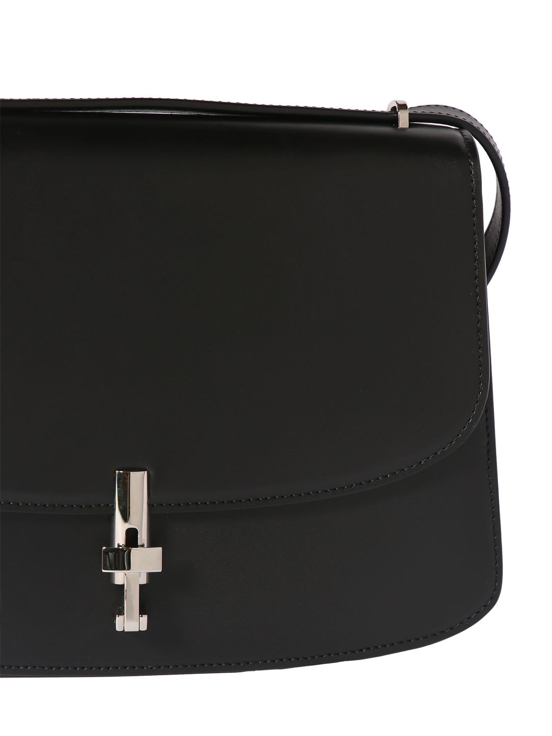 Shop The Row Sofia 10 Leather Shoulder Bag In Black