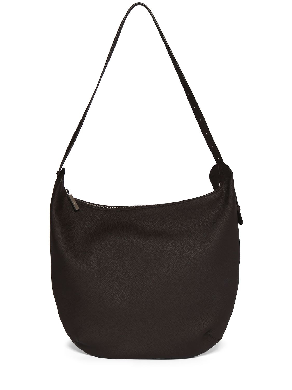 The Row Allie Leather Shoulder Bag In Wood Brown Pld