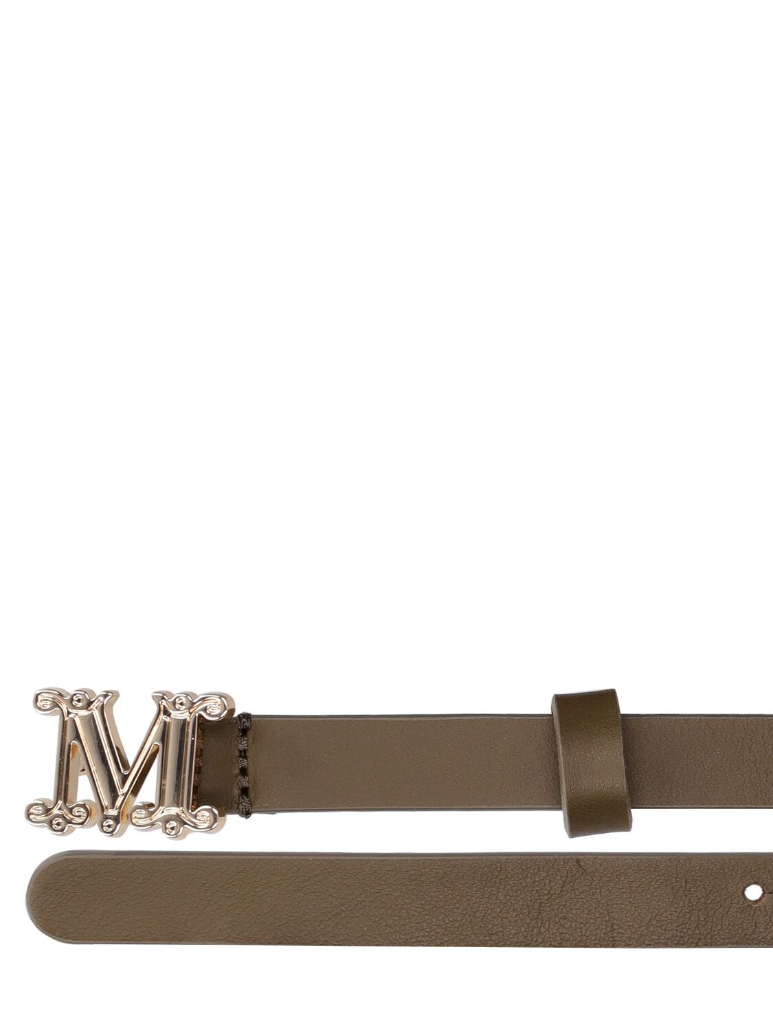 Shop Max Mara 1.5cm Logo Soft Leather Belt In Uniform