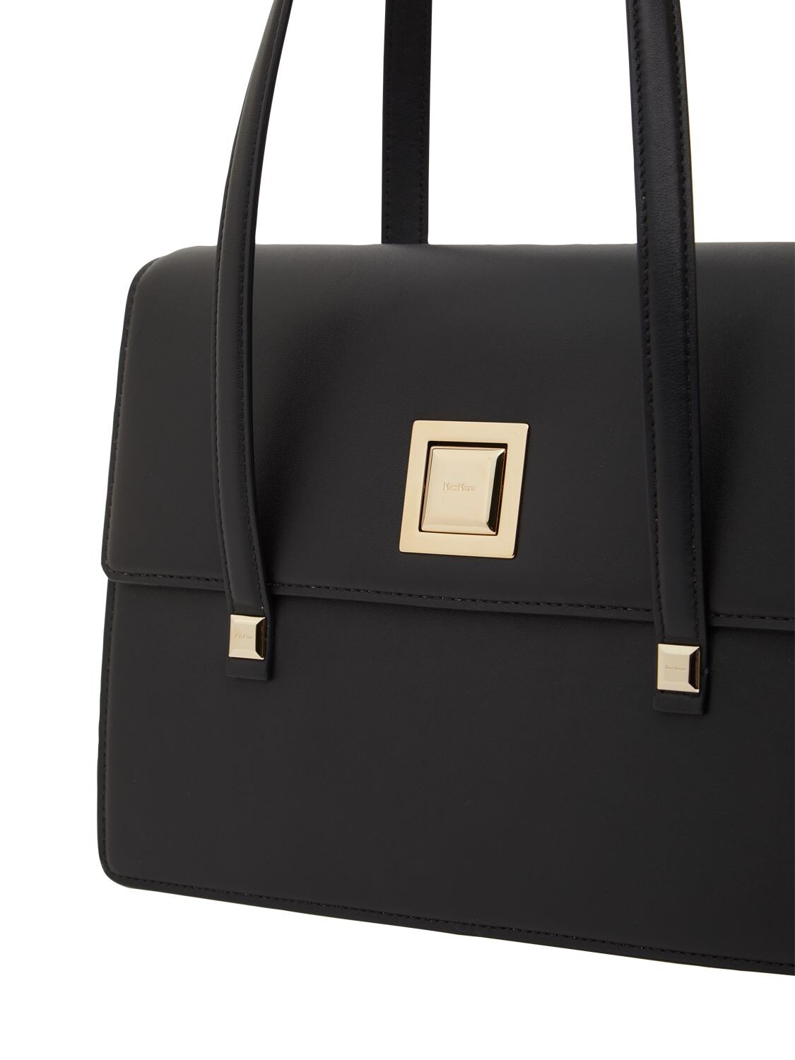 Shop Max Mara Lady Mm Leather Tote Bag In Black