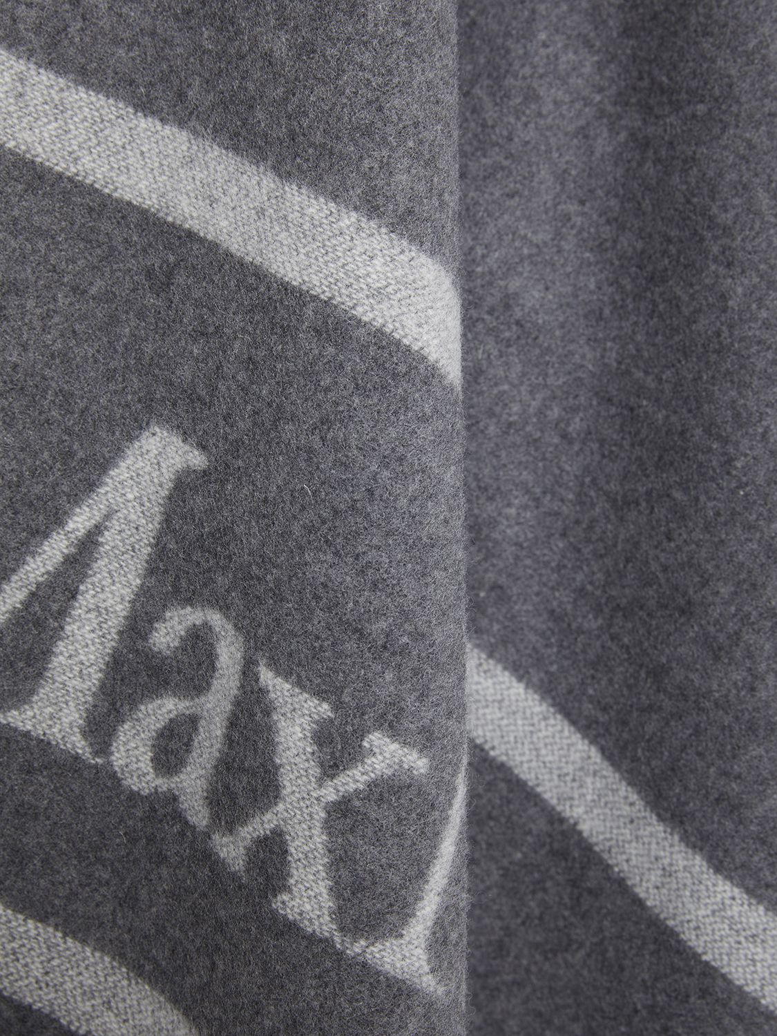 Max Mara Hilde Logo Jacquard Wool Poncho In Gray | ModeSens