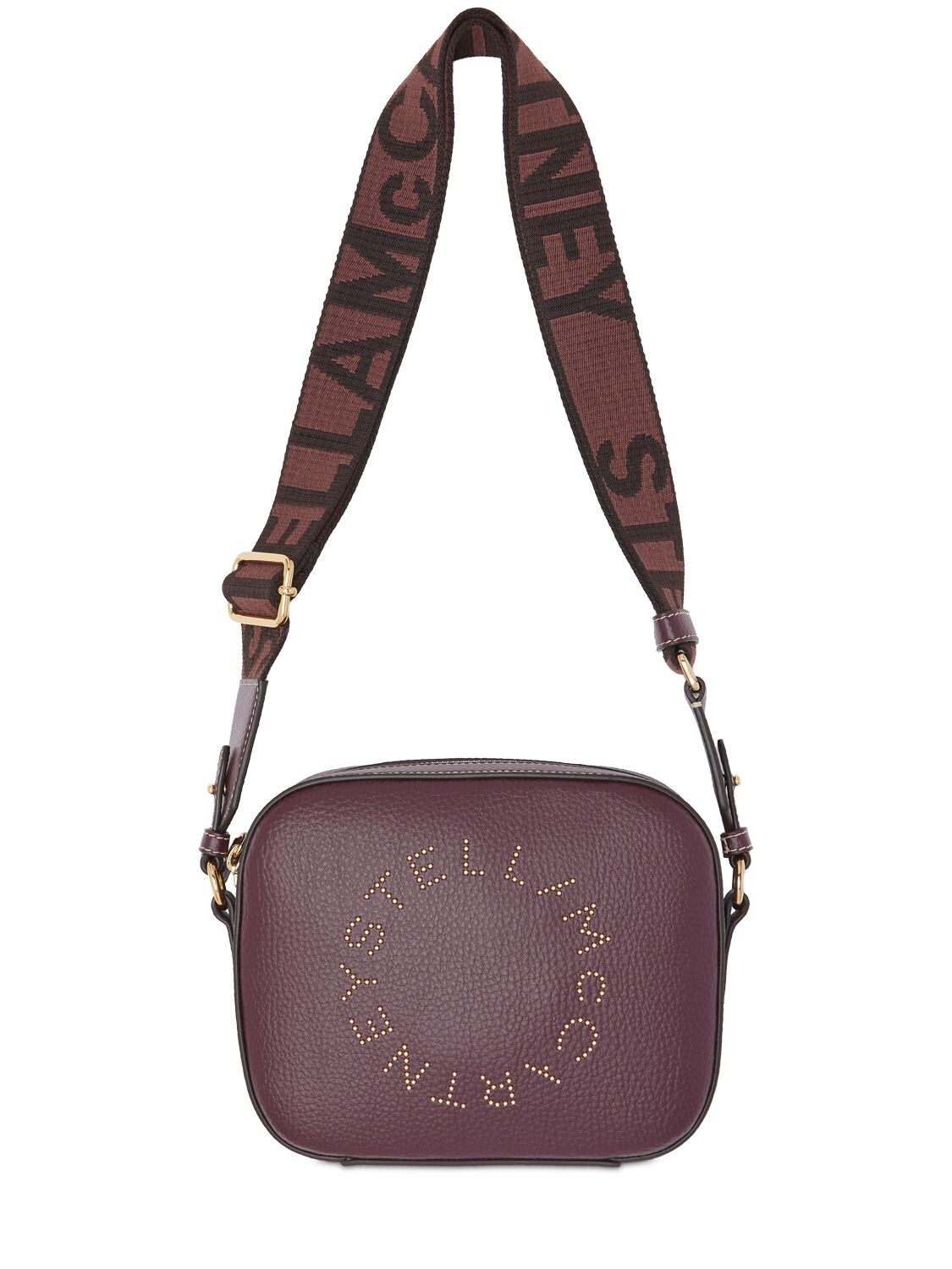 Stella McCartney Women's Mini Studded Logo Grainy Crossbody Bag - Plum One-Size