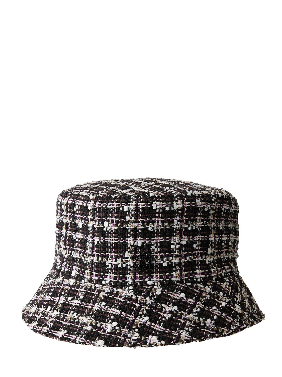 Maison Michel Axel Vichy Tweed Hat In Multicolor