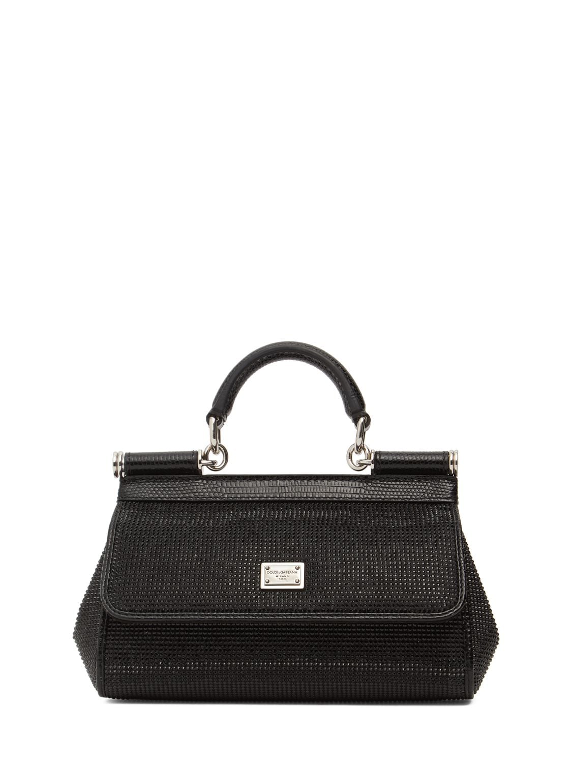 Dolce & Gabbana Micro Sicily Elongated Leather Bag In Black