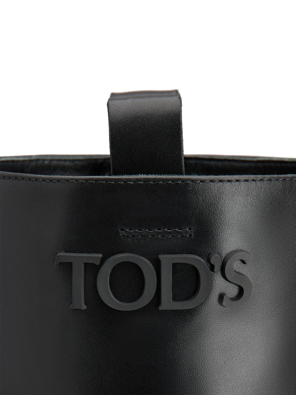 Shop Tod's 50mm Leather Tall Boots In Black