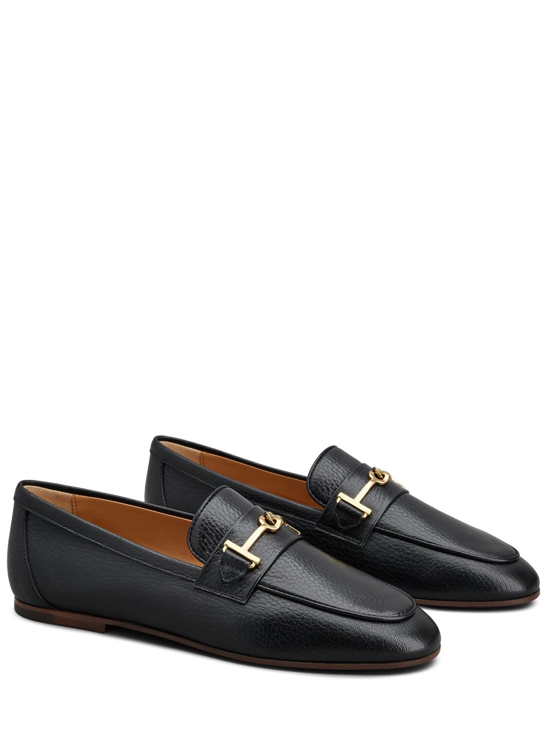 Shop Tod's 10mm Leather Loafers In Black