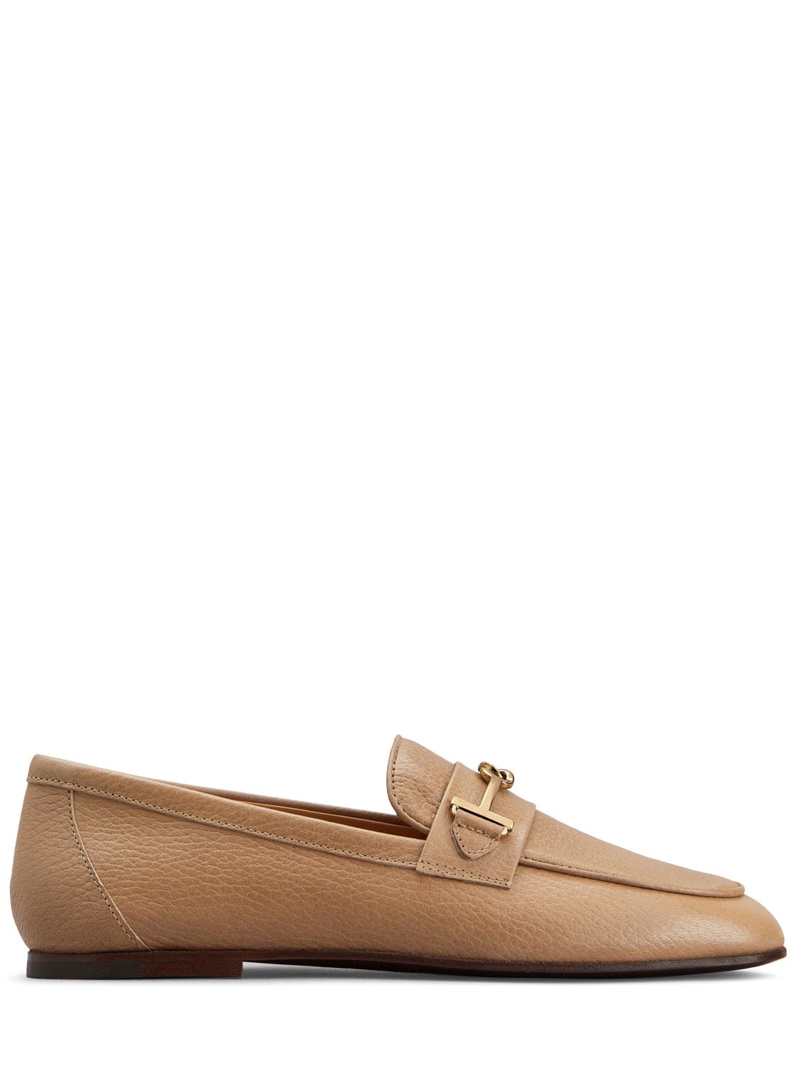 Tod's Cuoio Leather Metal-strap Loafers In Ginger