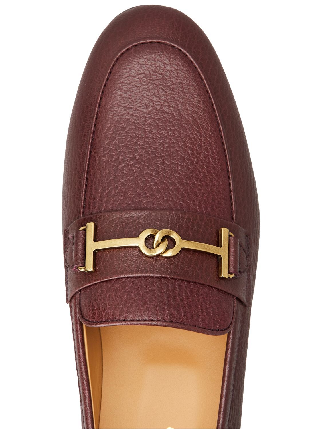 Shop Tod's 10mm Leather Loafers In Dark Red