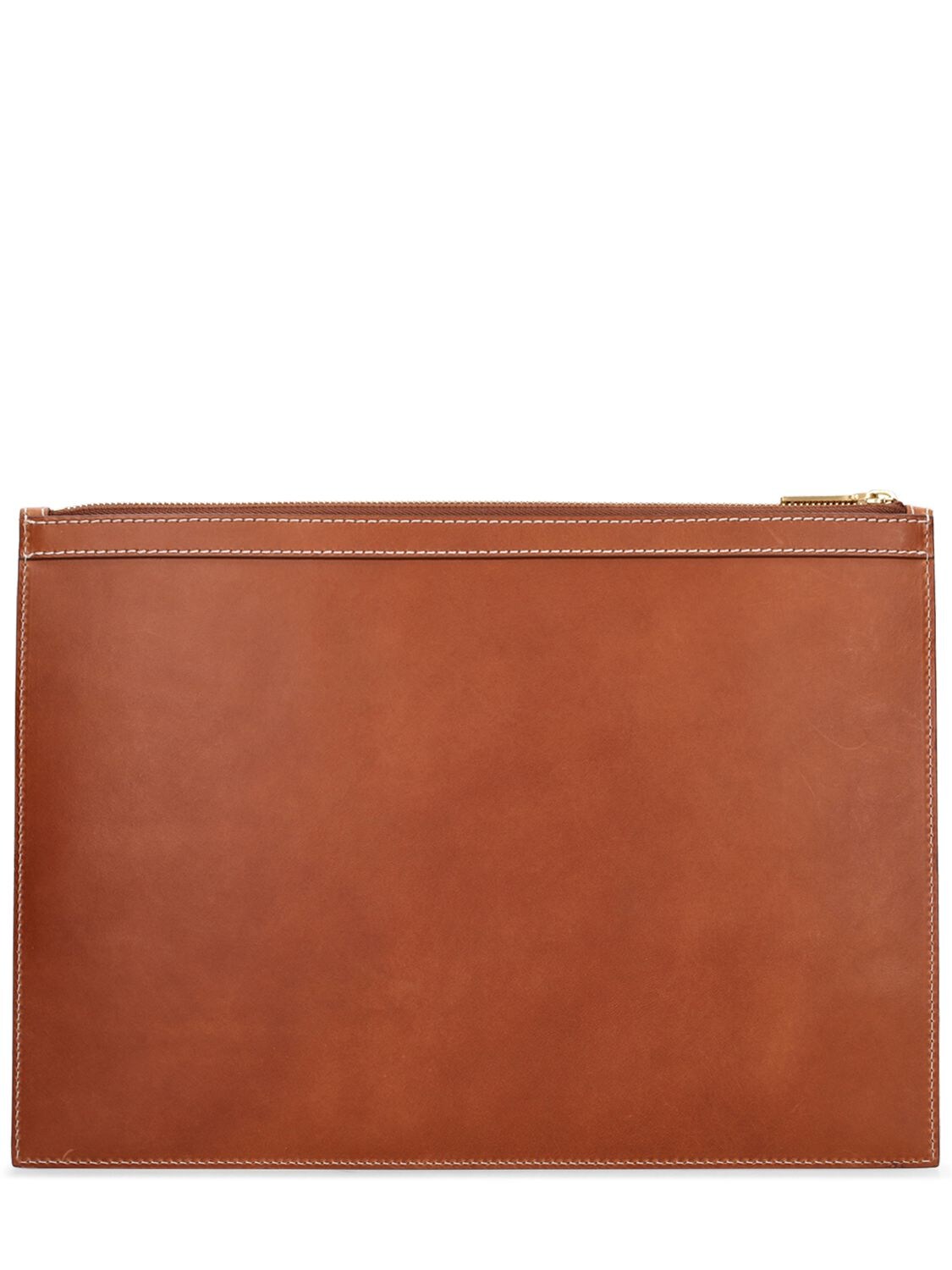 Shop Thom Browne Medium Leather Document Holder In Natural