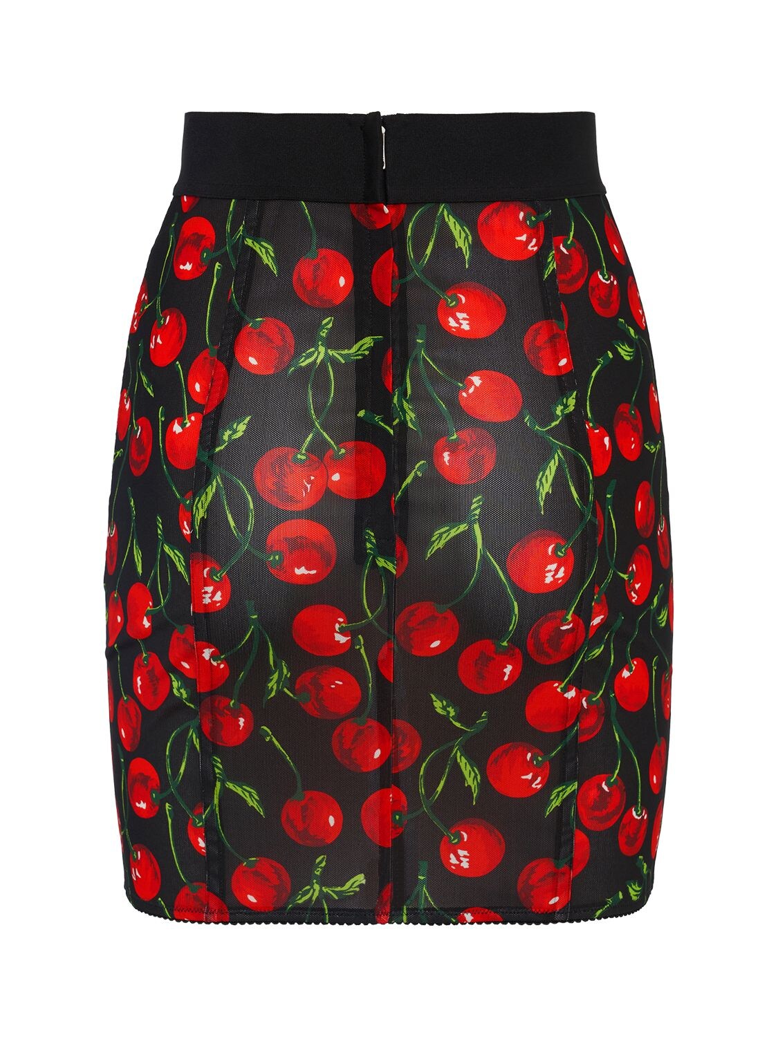 Shop Dolce & Gabbana Cherry Print Marquisette Mini Skirt In Multicolor