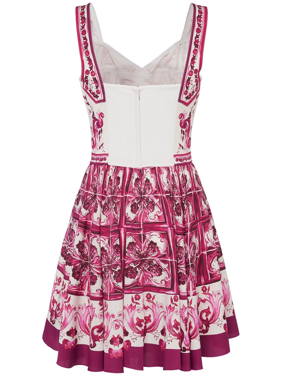 Shop Dolce & Gabbana Maiolica Print Silk Blend Mini Dress In Multicolor