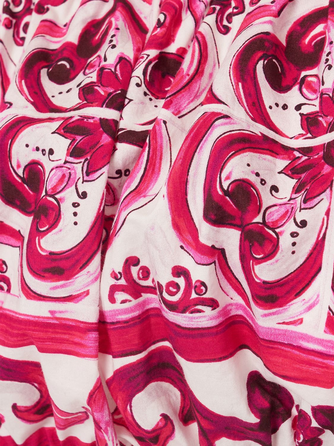 Shop Dolce & Gabbana Maiolica Print Cotton Poplin Crop Top In Multicolor