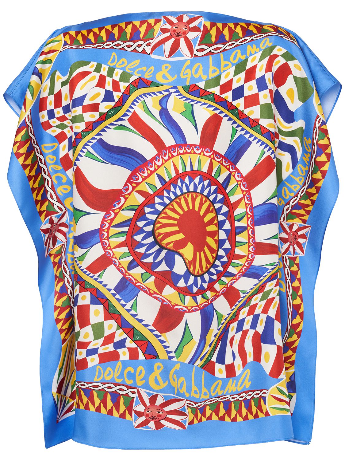Shop Dolce & Gabbana Carretto Print Silk Twill Blouse Shirt In Multicolor