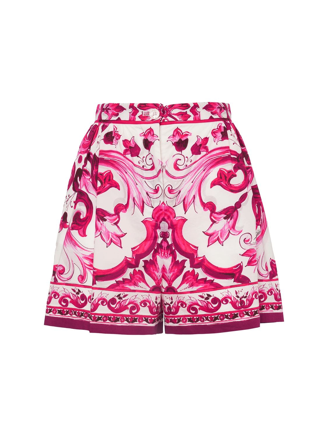 Dolce & Gabbana Carretto Print Cotton Mini Shorts In Multicolor