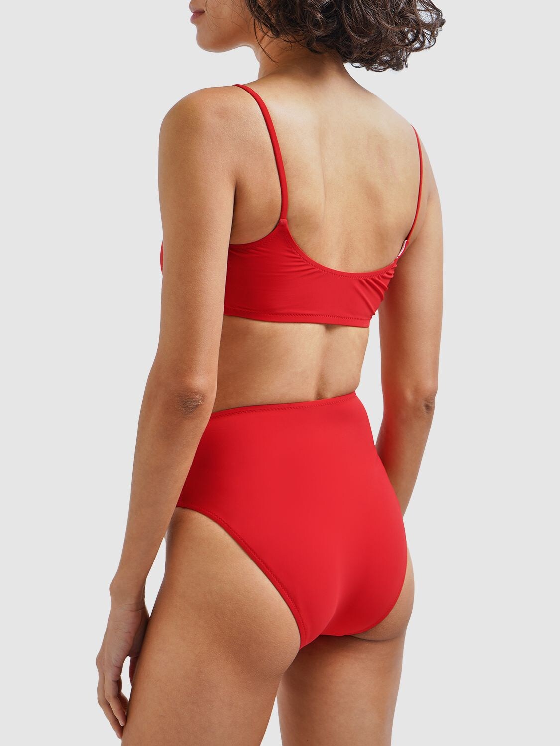 Shop Dolce & Gabbana Logo Jersey Bikini Set In Red