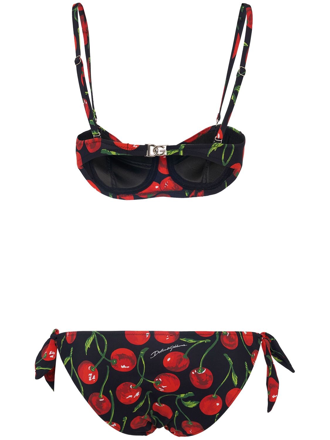 Gucci cherries print jersey bikini set in ivory