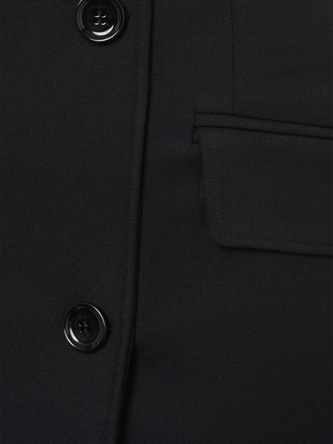 Shop Dolce & Gabbana Stretch Wool Crepe Mini Skirt In Black