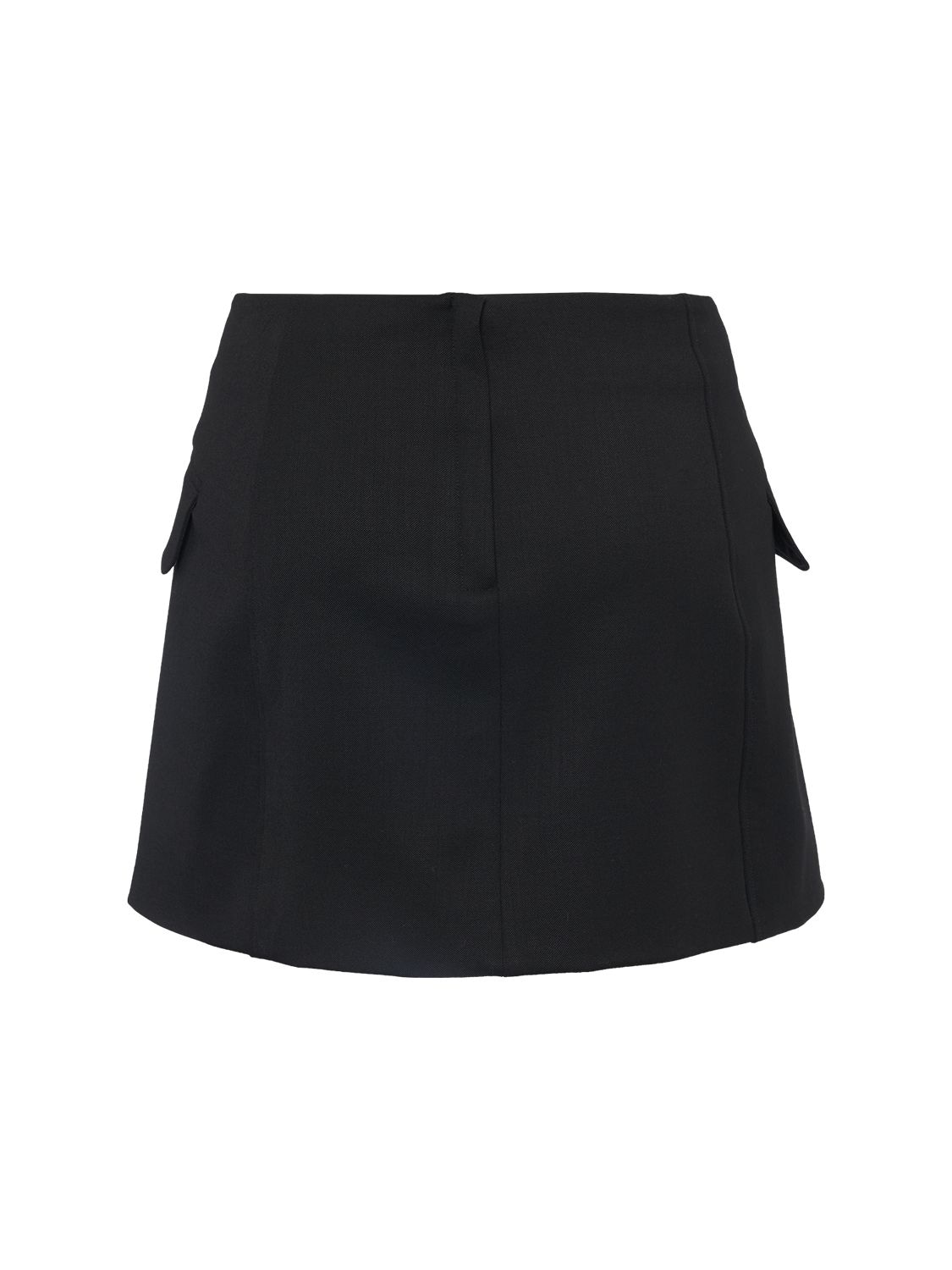 Shop Dolce & Gabbana Stretch Wool Crepe Mini Skirt In Black
