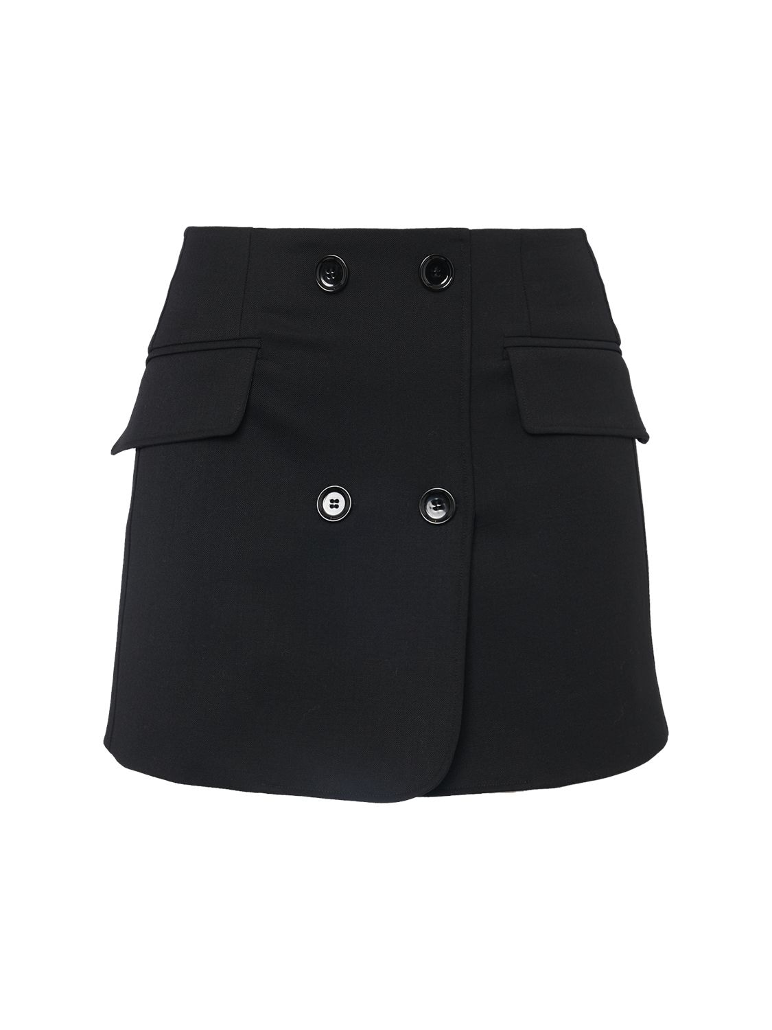 Dolce & Gabbana Stretch Wool Crepe Mini Skirt In Black