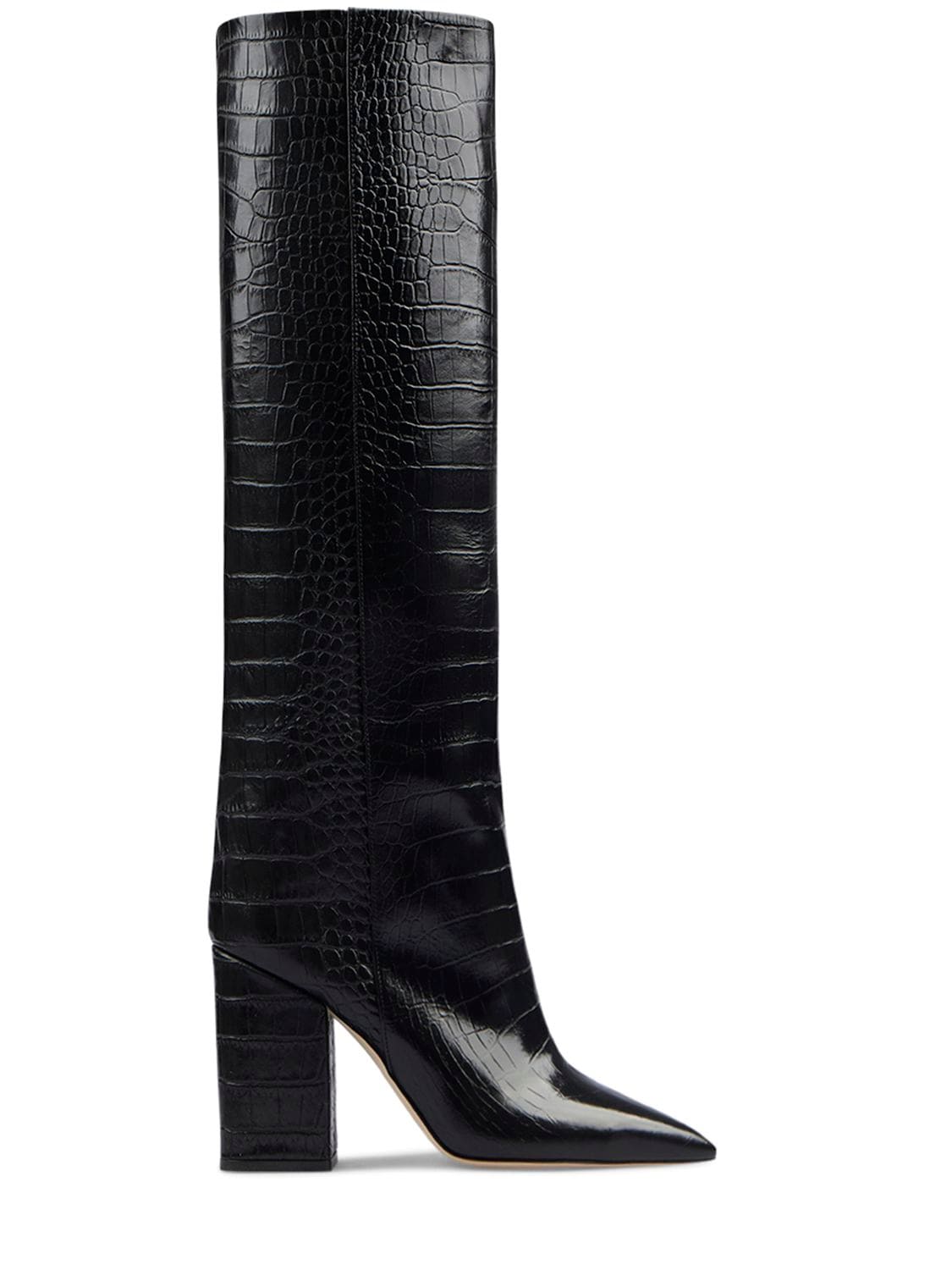 100mm Anja Croco Print Leather Tall Boot