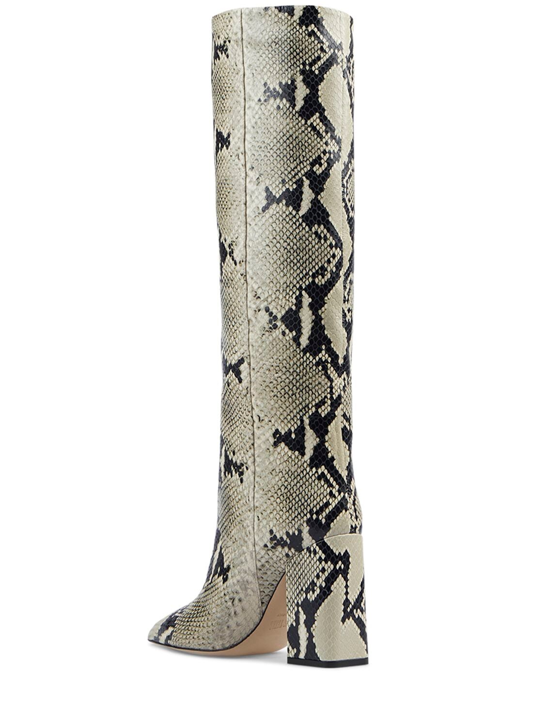 Shop Paris Texas 100mm Anja Python Print Tall Boots In Beige,black