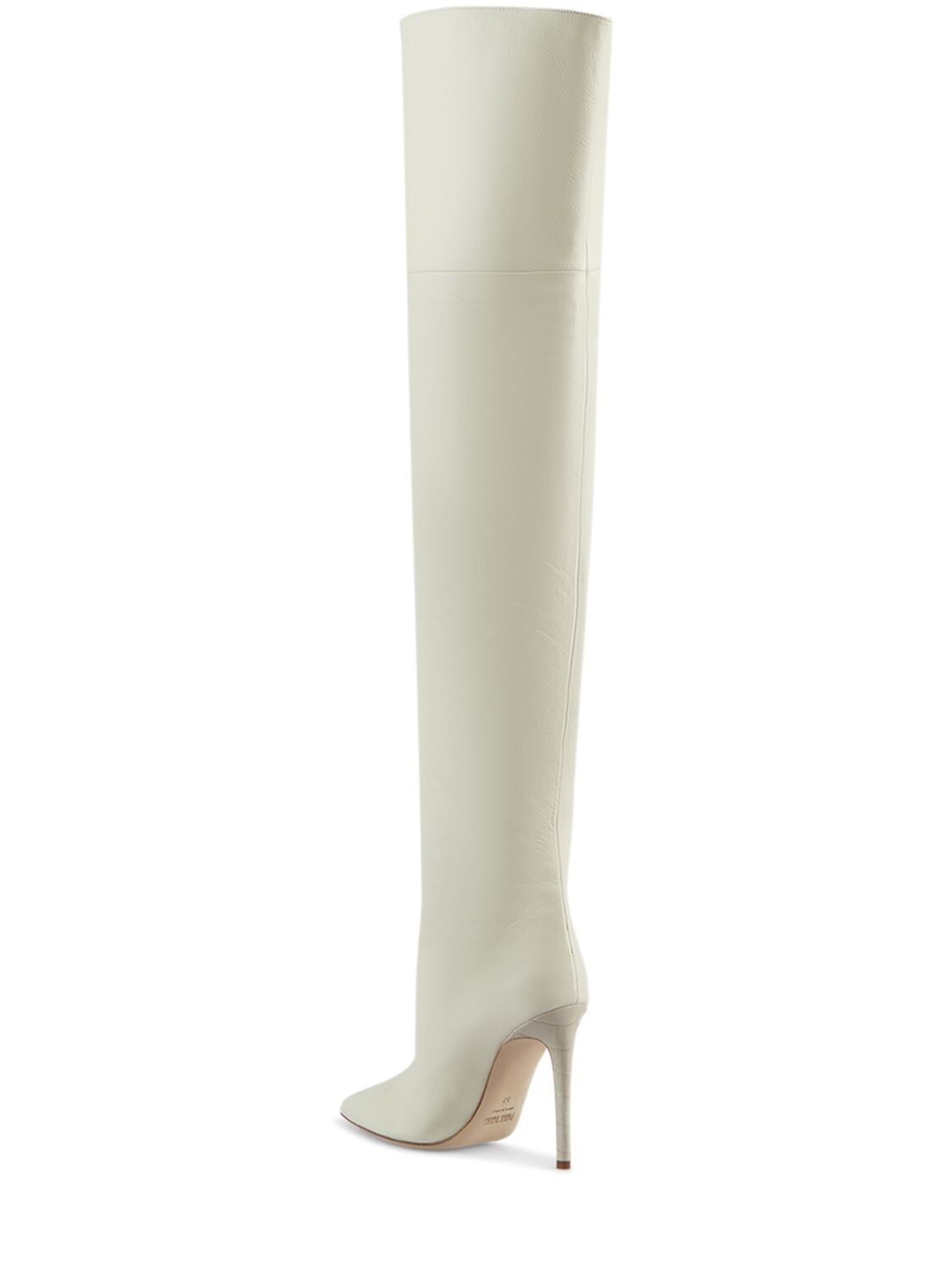 Shop Paris Texas 105mm Leather Over-the-knee Boots In Ivory