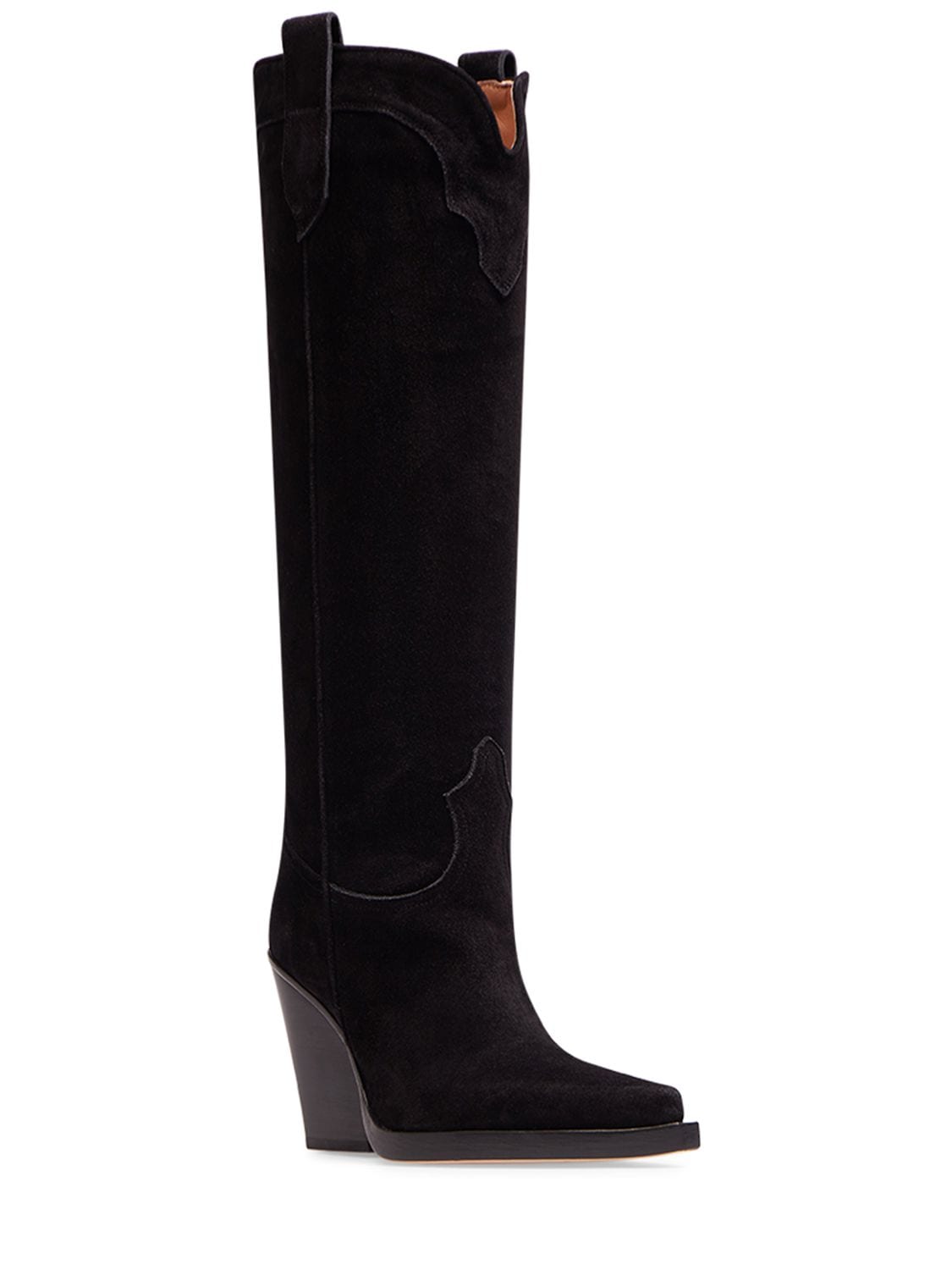 Shop Paris Texas 100mm El Dorado Suede Tall Boots In Black