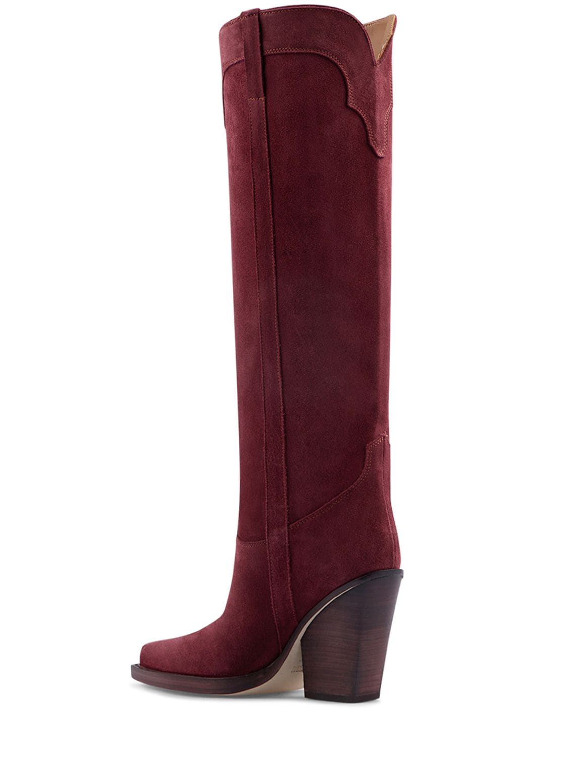 Shop Paris Texas 100mm El Dorado Suede Tall Boots In Dark Red