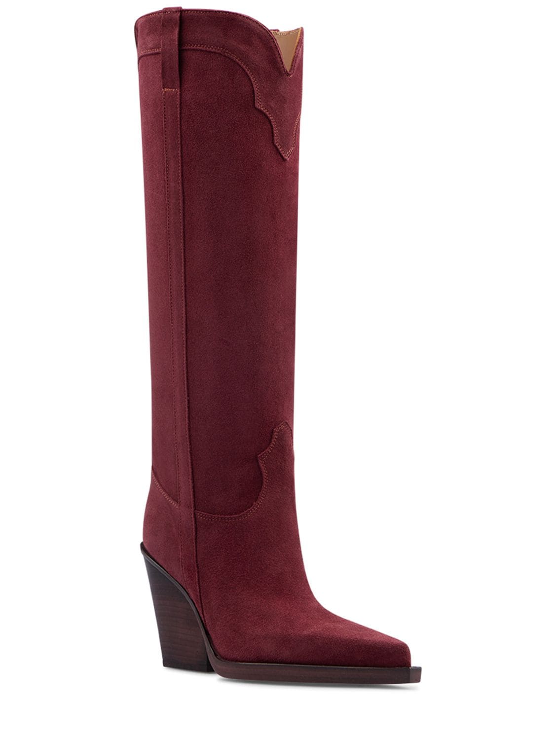 Shop Paris Texas 100mm El Dorado Suede Tall Boots In Dark Red