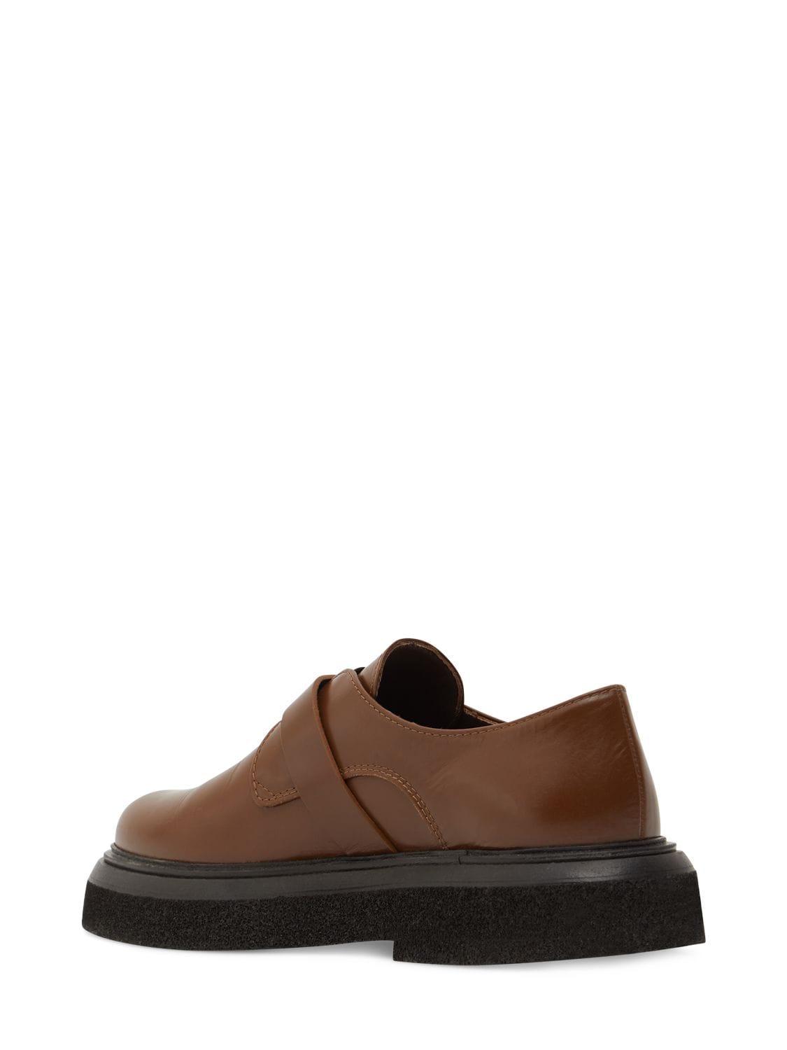 Shop Max Mara 20mm Urbanmonks Leather Lace-up Shoes In Brown