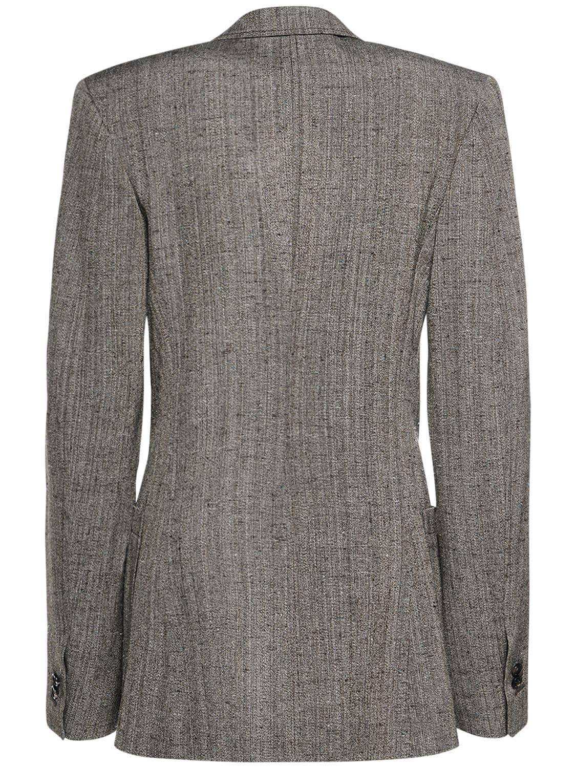 Shop Bottega Veneta Single Breast Silk Blend Jacket In Grey